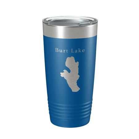 

Burt Lake Map Tumbler Travel Mug Insulated Laser Engraved Coffee Cup Michigan 20 oz Royal Blue
