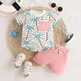 thumbnail image 2 of Kedxroy Toddler Baby Boy Summer Clothes Coconut Tree Print Short Sleeve Shirt Tops and Shorts Set Summer Outfit 2Pcs(Pink,6-12 Months), 2 of 6