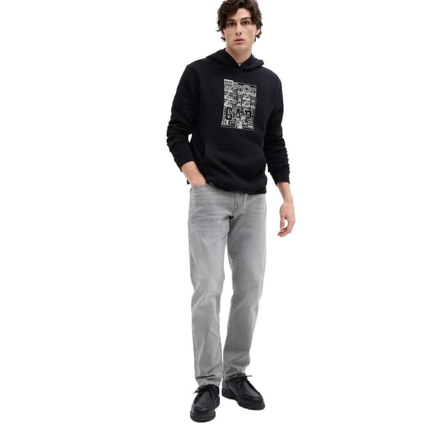 Jeans GAP para hombre corte recto ajustado lavado gris 40x32