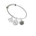 thumbnail image 2 of Delight Jewelry Silvertone Antiqued Sand Dollar Silvertone Let Things Go Tree Charm Bangle Bracelet, 2 of 4