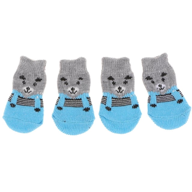Calcetines para mascotas para perros y gatos, calcetines con cubierta de agarre para el suelo, ropa para mascotas con Control de tracción L Zulema Calcetines para perros