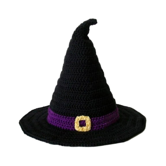 COMEET Witch Hat, Unisex Halloween Peaked Witch Hat Crochet Design Wizard Hat Men Women Cosplay Witch Hat Multiple Type Can Choose