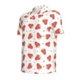 thumbnail image 2 of Balery Hand Drawn Strawberry Printed Men’s Short Sleeve Polo Shirt, Midweight Men's Shirt,Golf Polo shirts -, 2 of 9