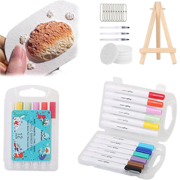 AKEGAMN Clearance! 3D Texture Painting Kit Puffy Paint Kit With Texture Painting Paper 12 Colors Brush Tip Acrylic Paint Markers Art Supplie For Acrylics Painting DIY Bubble Drawing Pen(3ml) Quick-D