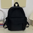 thumbnail image 2 of HJYCHN Boys Backpack Solid Color Woven Tassel Charm Small Daypack Lightweight Back to School Supplies for Kids Backpack for Girls Black, 2 of 7