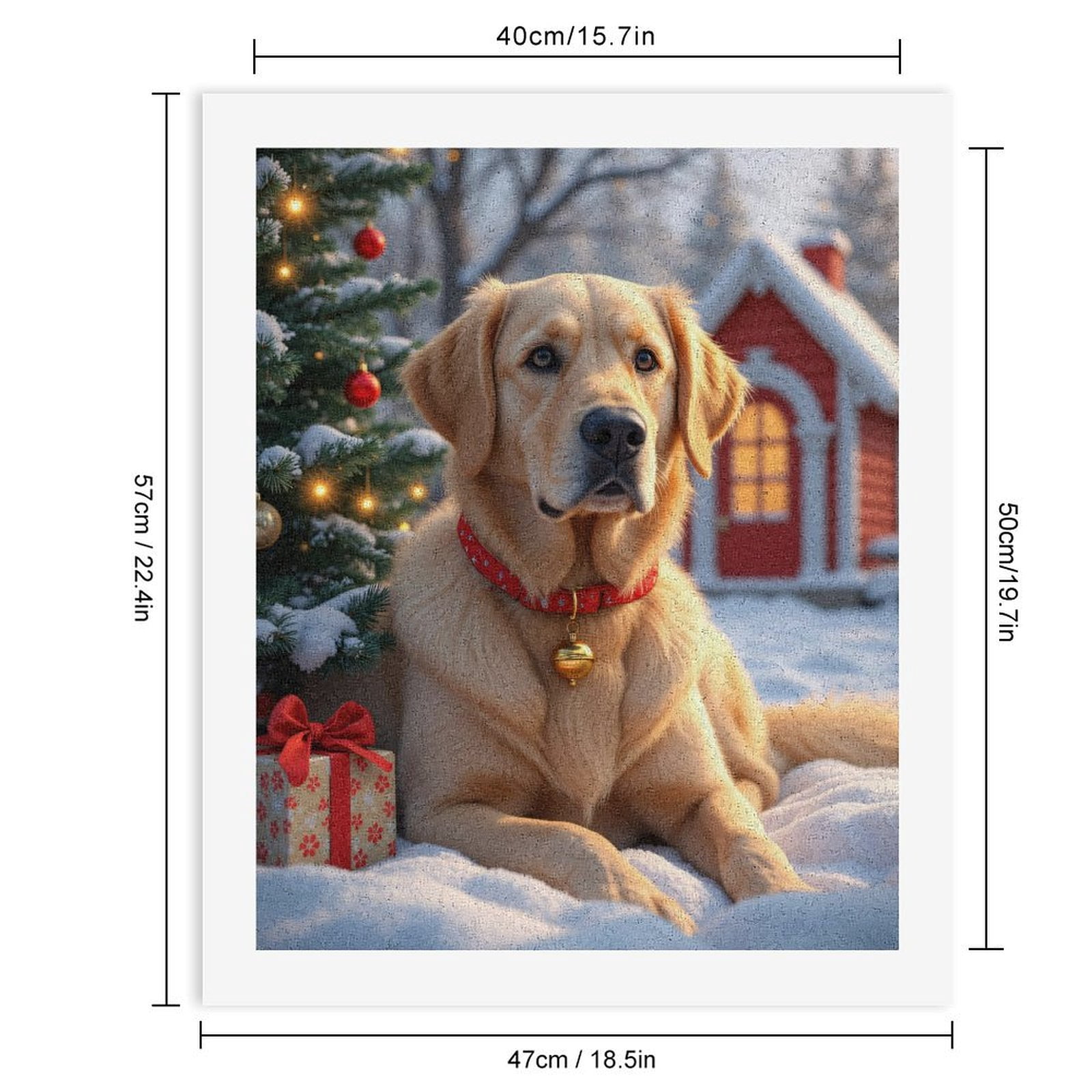 Paint by Numbers Kit for Adults, Dog Winter Holiday Scene Christmas Paint by Numbers, Easy Paint by Numbers Kit for Adults Beginner, DIY Adult Paint by Number Kits on Canvas, Home Decor