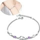 thumbnail image 3 of 925 pulsera de plata ajustable brazalete pulseras de corazón para las mujeres niñas Cubic Zirconia piedra de nacimiento 1pc, 3 of 3