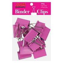 JAM Paper Colorful Binder Clips, Large, 1 1/2 inch (41 mm), Pink, 12/Pack