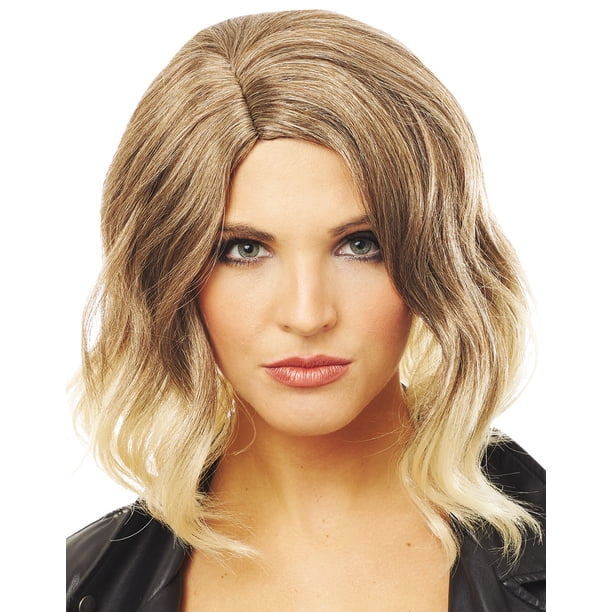 Brown Blonde Ombre Medium A Line Length Womens Wavy Costume Wig Walmart Com Walmart Com