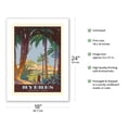 thumbnail image 2 of Hyères - Cote d’Azur France - Paris Lyon Mediteranée (PLM) - Vintage Railroad Travel Poster by Roger Broders c.1931 - Bamboo Fine Art 290gsm Paper Print (Unframed) 18x24in, 2 of 4