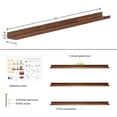 thumbnail image 3 of Floating Wood Wall Shelves Light Walnut 48 Inch Long Hanging Picture Photo Ledge Shelf Rustic Modern Narrow Shelves for Wall Decor Storage and Display Nursery Book Shelves a Set of 3, 3 of 16