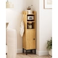 thumbnail image 4 of Bathroom Storage Cabinet, Small Corner Floor Hutch with 2Hooks,Narrow Toilet Paper Cabinet with Rattan Door,Bathroom Organizer with Adjustable Shelf, for Small Spaces(Classic-Rattan, Black), 4 of 10