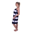 thumbnail image 2 of Premium Luxury Cabana Striped Velour Resort Beach Towel - Navy Blue, 2 of 8