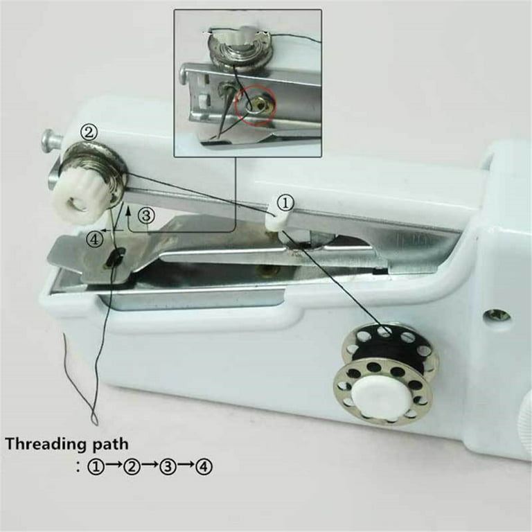 Mini Portable Hand Sewing Machine Quick Handy Stitch Sew Needlework  Cordless Clothes Fabrics Home Sewing Machine Fabric Presser - AliExpress