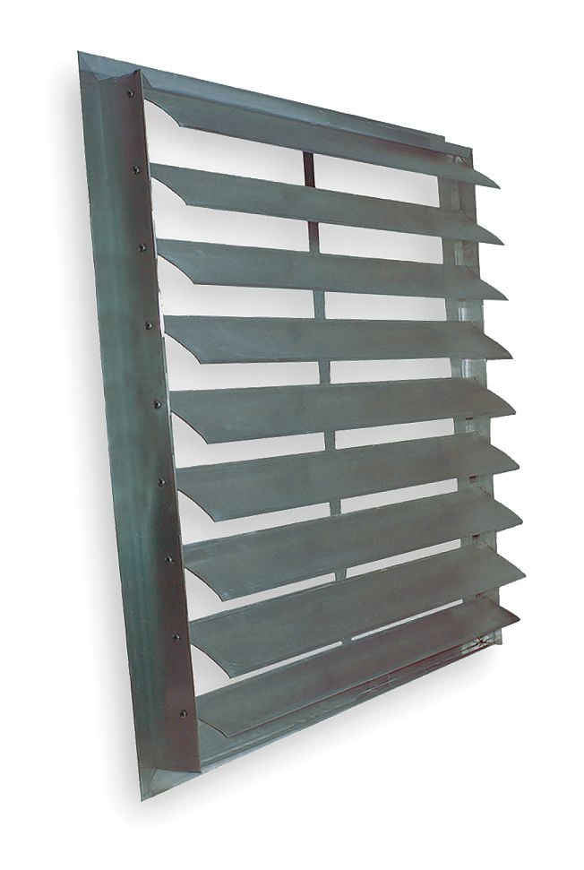 DAYTON 4FZH3 12 in Backdraft Damper / Wall Shutter, 121/2 in x 121/2