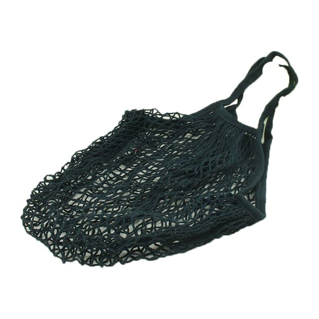 Monstrate Cuerda Eco Compras Viaje Bolsa de Hombro Tote Plegable Reutilizable Organizadores de utensilios de cocina negro