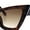 Tortoise - Brown, variant on Womens Retro Large Gothic Cat Eye Thick Plastic Retro 80s Squared Sunglasses All Black