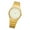 Golden glossy surfac-Men pattern, variant on Luxurious Couple Watch with Steel Strap Mineral Glass and Round Dials For Him Her Gift And Formal Occasion Wear