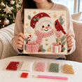 thumbnail image 3 of DIY Christmas Pearl Art Kit, 2026 Holiday Snowman Bead Painting Kit, All‑In‑One Craft Kit for Christmas Wall Ornament, 3 of 7