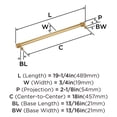 thumbnail image 5 of Amerock Farewind 18 inch (457mm) Center-to-Center Champagne Bronze Appliance Pull, 5 of 6