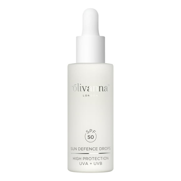 Olivanna Gotas de Protección Solar SPF 50 - Protector Solar Mineral - No Graso - Defiende contra el Daño Solar y Envejecimiento Prematuro - 27 ml