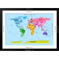 thumbnail image 5 of Art.com World Map with Big Text for Kids Art Print by Michael Tompsett, Black Frame Wall Art, 44" x 32", 5 of 5