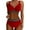 Red, variant on Women Swimwear High Waist 2PCS Swimsuit Hollow Bikini Set Swimsuit Beach Vacation Swim Wear Honeymoon Cruise Trendy Wear