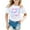 White, variant on Big Kid Shirts For Teen Kids Girls Child Short Sleeve Prints T Shirt Trendy Girls Fans Present Tops Floral Tops for Short Sleeve Junior Solid Girl Hoodies Crop Top 10-11 Years Blue