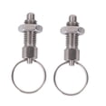 thumbnail image 1 of KAKOWELY Spring Pin 2pcs Stainless Steel Knob Plunger Split Position Column Spring Pin Screw Type Quick Release Pin (LHFSS-10-1.5-6 Stainless Steel Round Head), 1 of 4