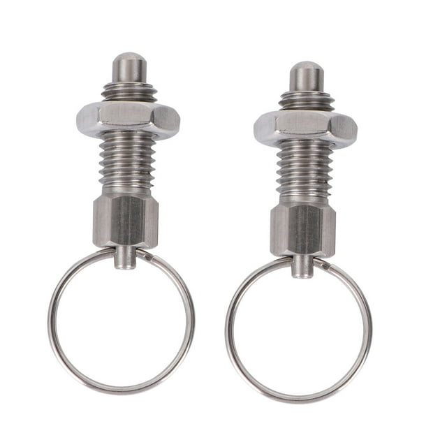 SHISUYAN 2pcs Stainless Steel Knob Plunger Split Position Column Spring Pin Screw (LHFSS-10-1.5-6 Stainless Steel Round Head)