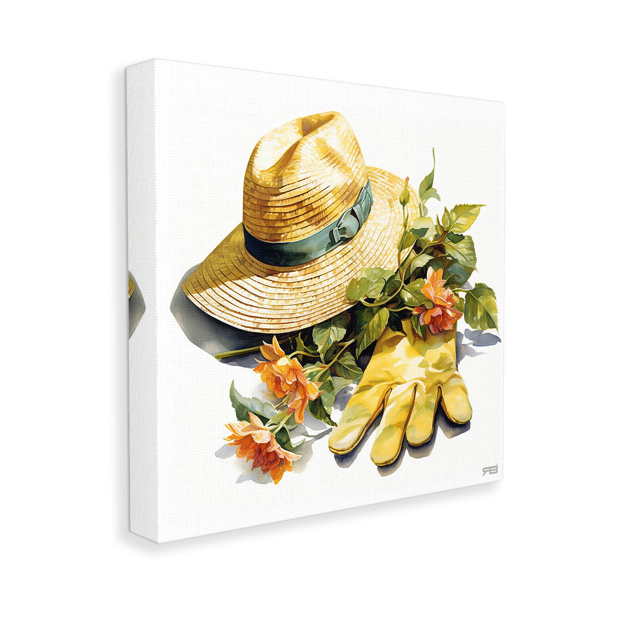 Stupell Industries Floral Gardening Gear Botanical & Floral Painting Gallery Wrapped Canvas Art Print Wall Art, 17 x 17