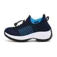 thumbnail image 6 of Daznico Women's Breathable Knit Sneakers - Lightweight Platform Shoes with Non- Sole for Walking, Yoga & Gym,Color:Blue,Size:8.5, 6 of 9