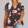 thumbnail image 2 of Xihbxyly Plus Size Tops for Women, V Neck T Shirts for Women Short-Sleeve V-Neck T-Shirt Sexy Wrap Shirt Short Sleeve Tunic Top Shirts Womens Summer Tops Loose Tops Blouse Calf Stretch Box, 2 of 5