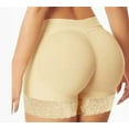 thumbnail image 3 of JunMu 2Packs Womens Seamless Butt Lifter Padded Lace Panties Enhancer Underwear (Black+Beige), 3 of 9