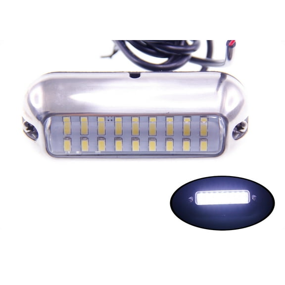 Pactrade Marine White LED Underwater Light w/ S.S 316 Trim Ring 343 LM