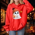 thumbnail image 2 of Staki Girls Halloween Sweatshirt Long Sleeve Pullover Hoodies Cute Hoodie Fall Winter Trendy Clothes for Girl(Red,3-4 Years), 2 of 9