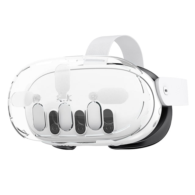 Funda protectora VR a prueba de golpes y antiarañazos para Meta Quest 3 (transparente)