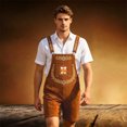 thumbnail image 2 of XIAONU Beer Print Short Overalls for Men Adjustable Straps Holiday Wear Overalls, 2 of 5