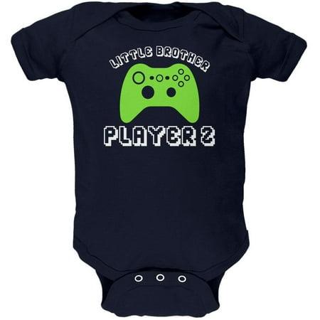

Little Brother Player 2 New Gamer Soft Baby One Piece Navy 3-6 M
