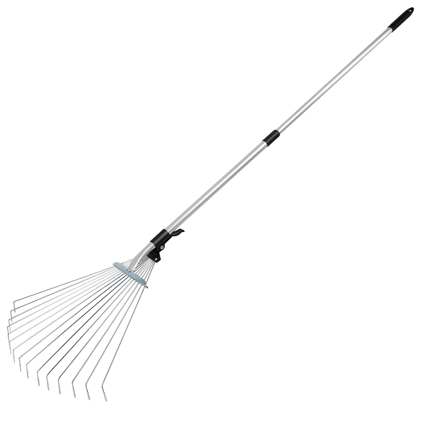 Kings County Tools Adjustable Garden and Leaf Rake with Extendable Handle and Tines 