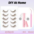 thumbnail image 6 of Lashes Kit with Glue & Tweezer Cat Eye Lashes that Look Like Extensions Fluffy Faux Mink Lashes Wispy Lashes Natural Look 7 Pairs Fake Eyelashes Pack (Cat Eye), 6 of 16