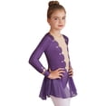 thumbnail image 3 of Aislor Kids Girls Halloween Circus Trapeze Show Costume Stage Performance Ringmaster Leotard Dress Size 6-16 A Purple 6, 3 of 7