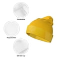 thumbnail image 3 of Pofeuu Yellow Lemon Print Beanie Hat for Men Women Knit Winter Hat Warm Cuffed Skull Beanie Slouchy Soft Unisex, 3 of 6