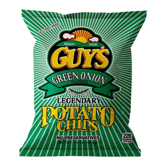 Green Onion Potato Chips Snack Size – (1.5 oz Bag, Pack of 24)