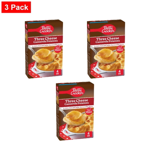 Betty Crocker Three Cheese Casserole Potatoes 4 oz - 3 Pack