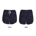 thumbnail image 5 of Picia Copper-Gold Gloss Outline Flower1 Pattern Women's 2 in 1 Athletic Running Shorts High Waisted Workout Casual Gym Sweat Shorts with Comfy Liner Zipper Pockets-Large, 5 of 9