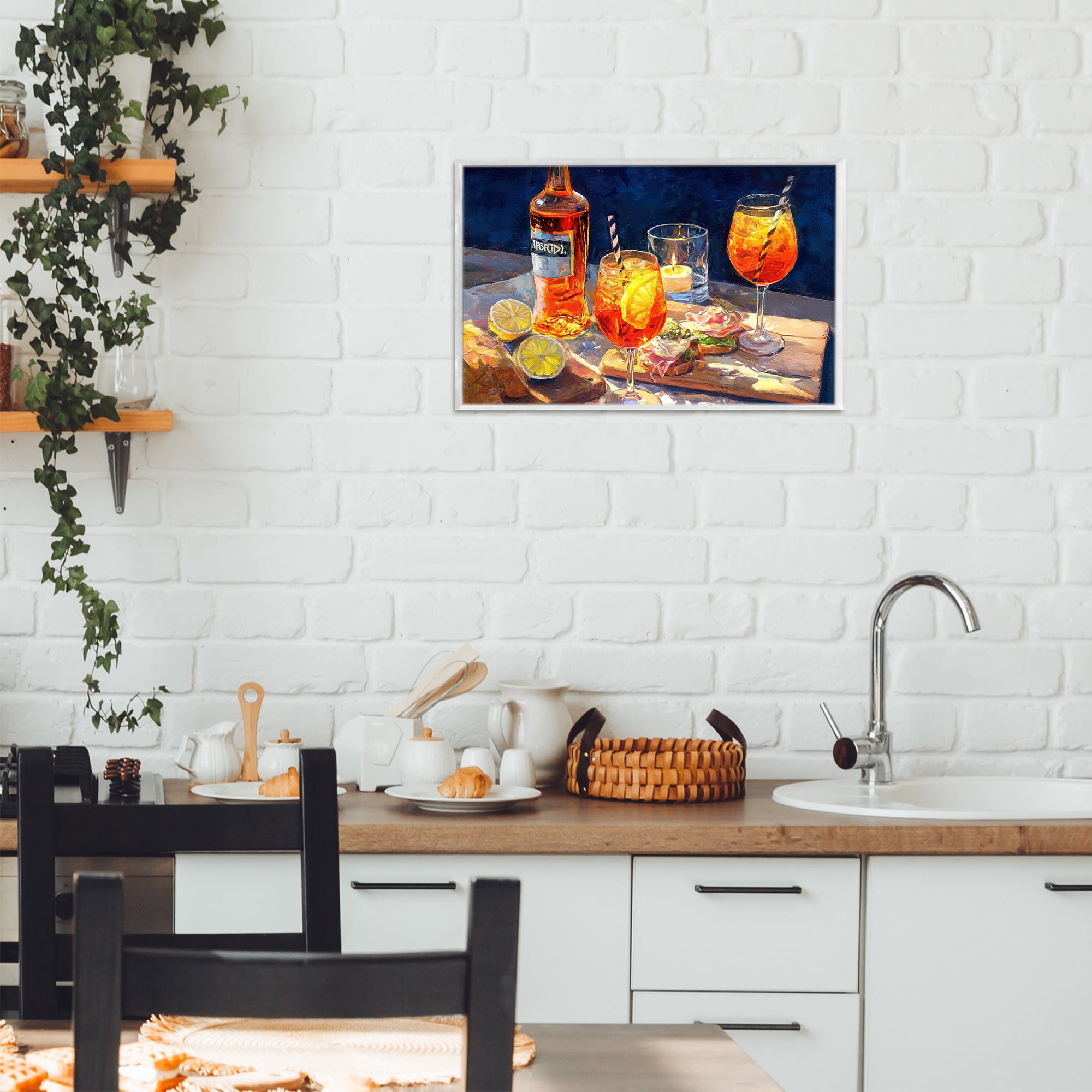 Sprits Table Still Life White Framed Giclee Art, design by Ziwei Li