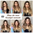 thumbnail image 5 of Long Wave Wigs for Women Girls Natural Wave Middle Part Hair Heat Resistant Fibre Synthetic Wigs Women's Wig Daily Use Natural looking A15, 5 of 6