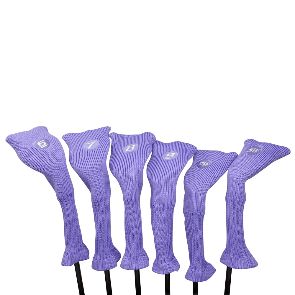 Majek All Hybrid Golf Club Purple Headcover Set 6SW. Neoprene Acrylic