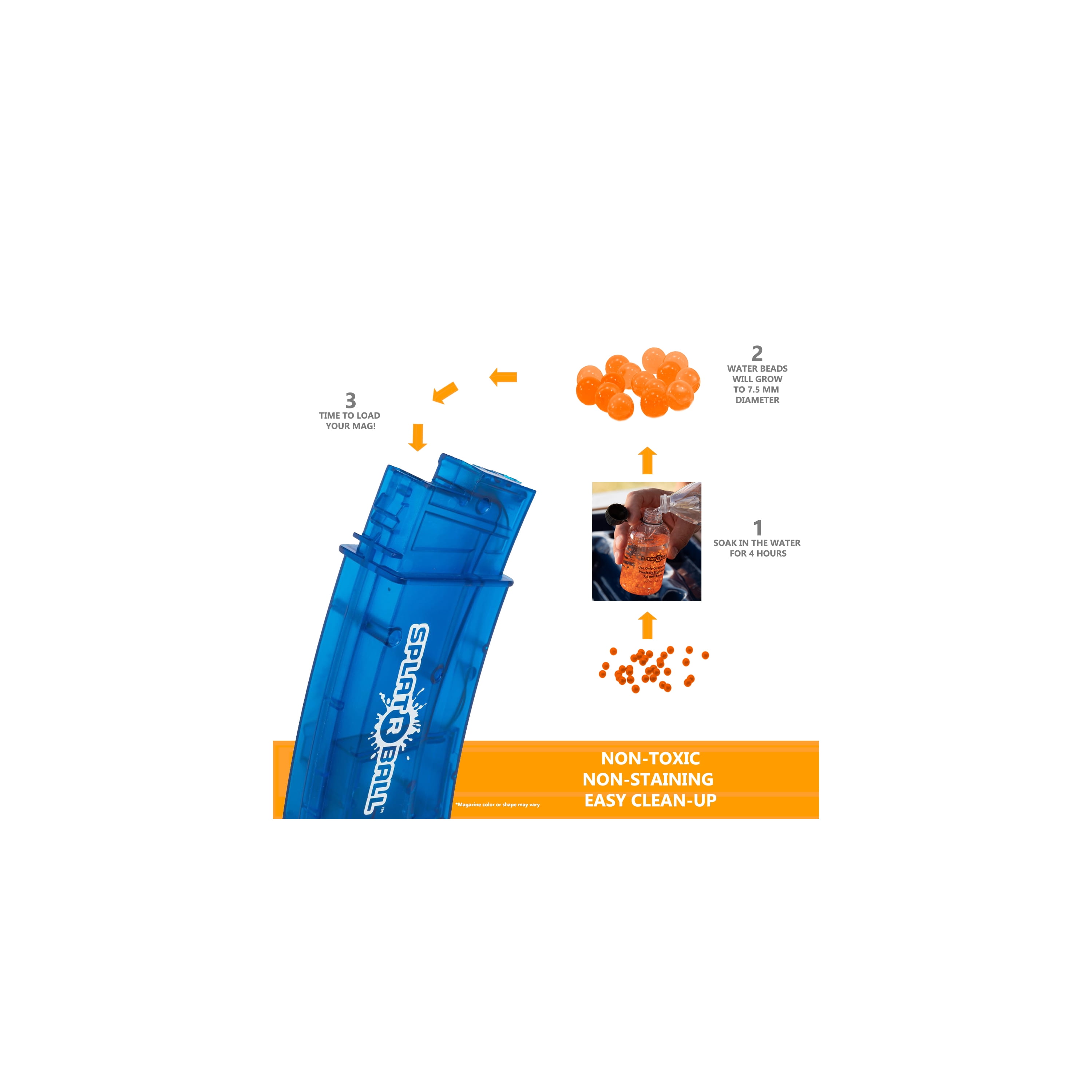 SplatRBall Orange Ammunition 20K Rounds 7.5 mm Bottle